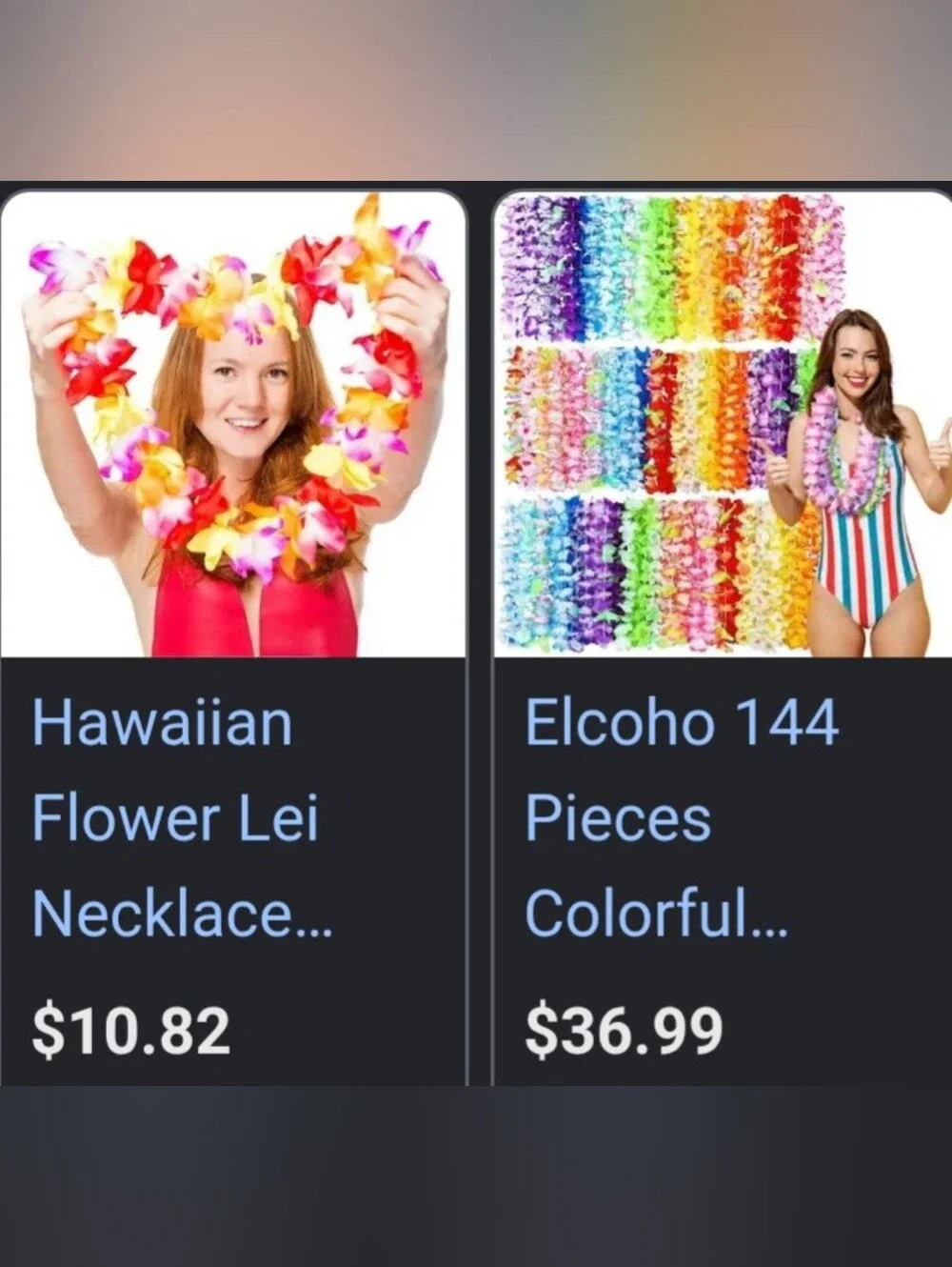 Colorful Hawaiian Flower Leis - Multicolor Party Necklaces